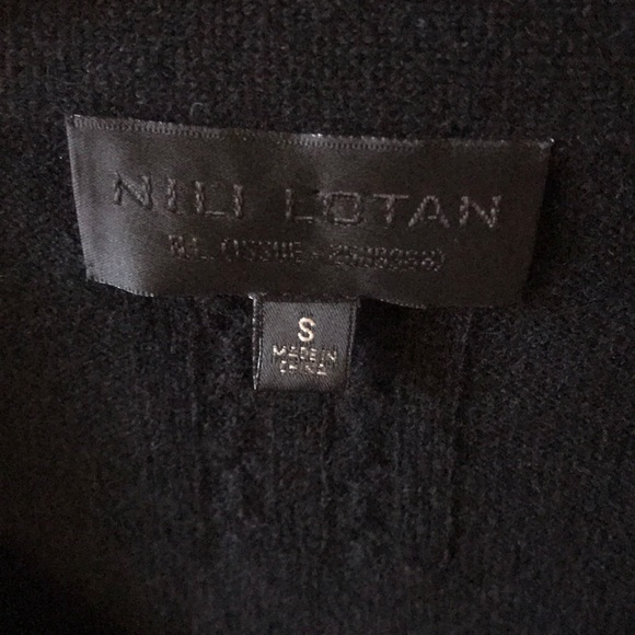 Nili Lotan | 100% Cashmere Shaelyn Tie V- Neck Sweater in Black Size S - Picture 5 of 8